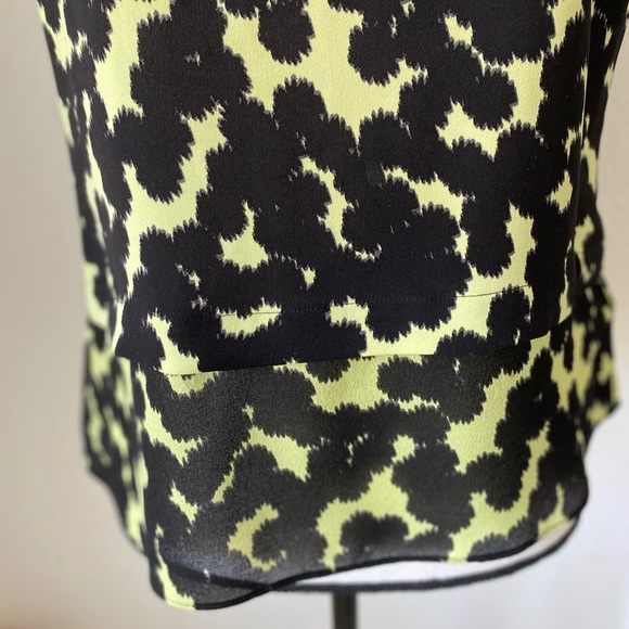 A.L.C. Yellow & Black Silk Sleeveless Top / Size 4 - Picture 8 of 9